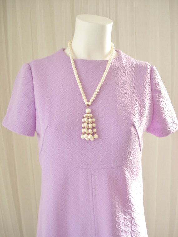 Lavender 1970's GoGo Twiggy Mod Short Dress 36" Bu