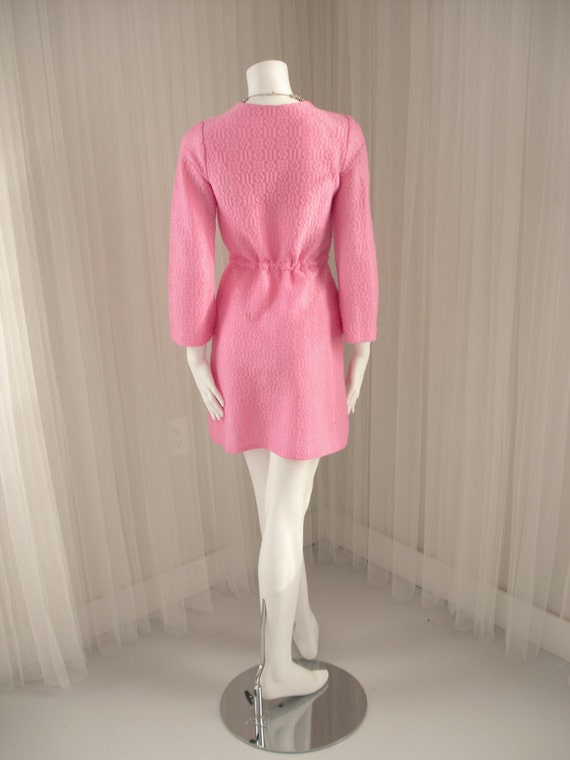 True Vintage Pink Mod Boho Jumper Mini Dress in a… - image 4