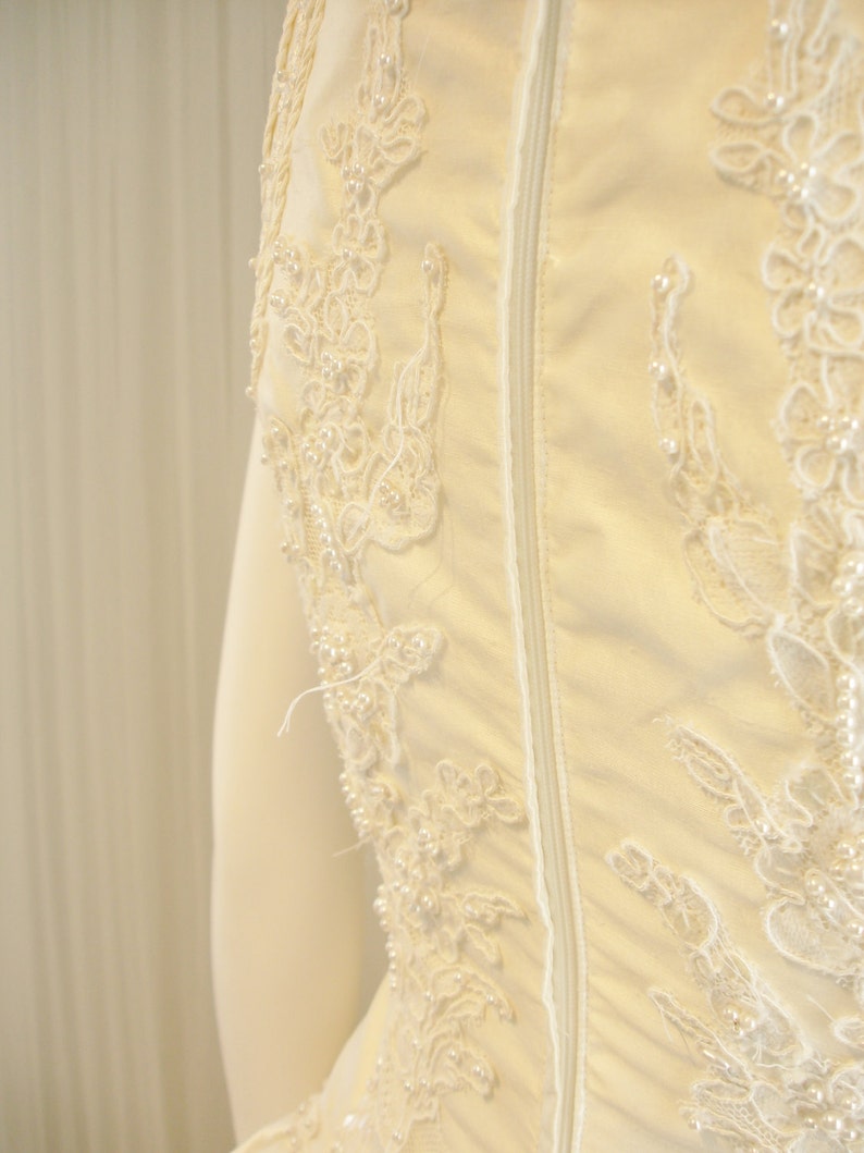 Vintage Beaded Pure Silk Ballgown Demetrios Wedding Dress image 5