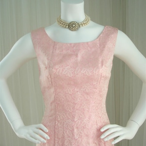 1960 Pink Brocade Sheath Wiggle Dress