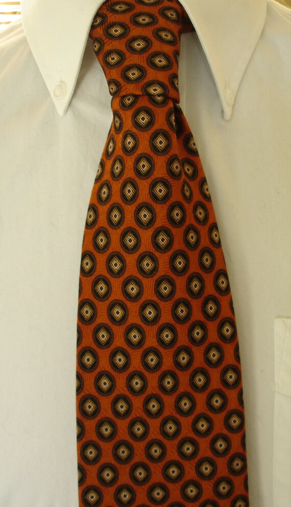 Vintage corbata ancha de seda con acabado antimanchas patrón geométrico de  Boulder Colorado del moho -  México