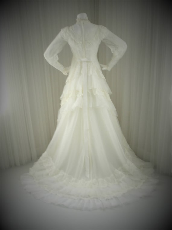 Vintage 70's Boho Prairie ILGWU Chantilly Lace an… - image 5