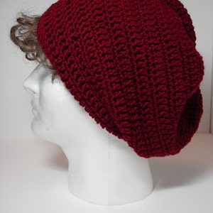 Maroon Men or Women&#39;s Wool Blend Slouchy Tam Hat