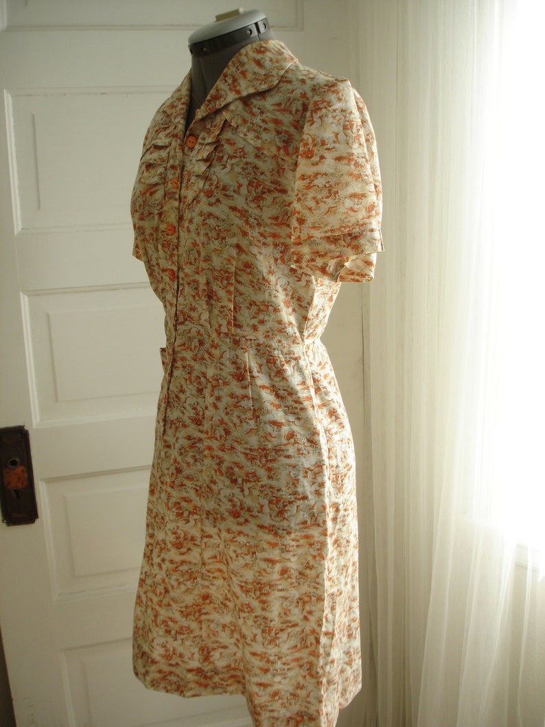 1950 Day Dress of Super Soft Cotton Toile 36 Bust - Etsy