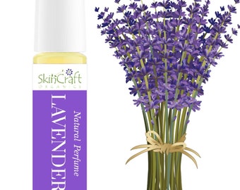 Lavender Perfume Oil in Roll On Bottle - Organic Essential Oil Floral Fragrance - Girlfriend, Wife, Mom Christmas Gift for Her - 10 ml