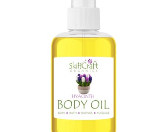 Hyacinth Body Oil Spray - Natural Bath, Shower, & Massage Oil - Floral Fragrance Moisturizer Oil - Hair Oil - Holiday Gift for Women