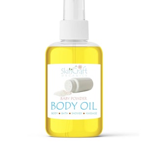 Aceite corporal en aerosol con talco para bebés: aroma floral suave y ligero, hidratante para baño, masajes y aceite para el cabello: regalo navideño para novia, esposa y mamá