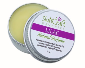 Lilac Perfume - Solid Perfume in Tin -  Natural Fragrance & Essential Oils - Lilac Flower Girlfriend, Mom, Wife, Spring Scent Gift - .5 oz