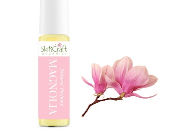 Natural Magnolia Perfume Oil - Organic Roll On Fragrance - Floral Scent Artisan Perfume Oil - Girlfriend, Mom Gift for Her .35 oz / 10 mL