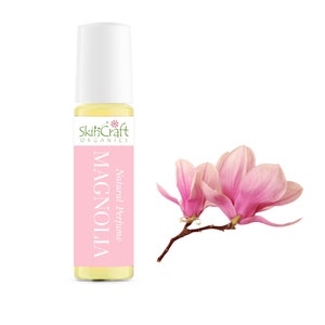 Natural Magnolia Perfume Oil - Organic Roll On Fragrance - Floral Scent Artisan Perfume Oil - Girlfriend, Mom Gift for Her .35 oz / 10 mL