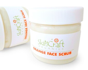 Orange Face Scrub - Moisturizing Facial Cleanser & Exfoliator - Natural Facial Care for Normal to Dry Skin - 2 oz