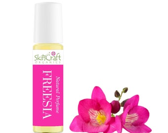 Freesia Natural Perfume Oil in Roll On Bottle - Sweet Floral Fragrance - Girlfriend, Wife, Birthday Gift for Women - 10 ml