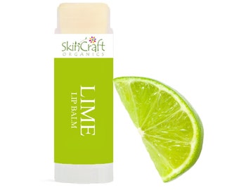 Key Lime Lip Balm w/ Organic Coconut Oil and Beeswax - Coconut Lime Lip Balm - Soothe & Protect Chapped Lips