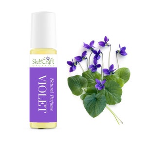 Natural Violet Perfume - Soft, Powdery Romantic Scent Roll On Fragrance - Floral Scent Birthday Gift for Women - .35 oz / 10 mL