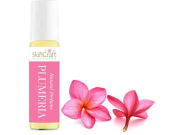 Natural Plumeria Perfume Oil -  Roll On Fragrance - Hawaiian Tropical Floral Scent - Girlfriend, Birthday Gift for Her .35 oz / 10 mL