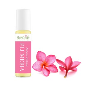 Natural Plumeria Perfume Oil -  Roll On Fragrance - Hawaiian Tropical Floral Scent - Girlfriend, Birthday Gift for Her .35 oz / 10 mL