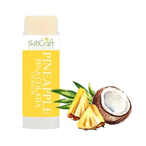 Natural Pineapple Lip Balm - Organic Lip Care that Moisturizes & Protects Dry, Chapped Lips - Fruit Scent Natural Chap Stick - Fun Gift