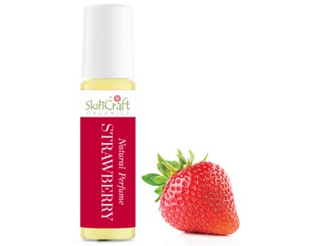Natural Strawberry Perfume Oil Roll On - Sweet Fruity Scent - Organic Strawberry Fragrance - Gift for Mom, Girlfriend, Wife - .35 oz / 10 mL
