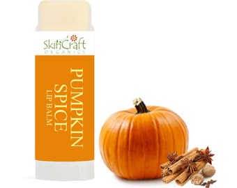 Natural Pumpkin Spice Lip Balm - Organic Pumpkin Chapstick for Dry, Chapped Lips - Fall Scent - Fun Little Gift for Pumpkin Spice Lovers