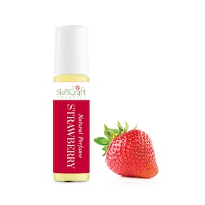 Natural Strawberry Perfume Oil Roll on Sweet Fruity Scent Organic