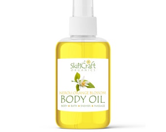 Neroli Orange Blossom Body Oil Moisturizer Spray - Floral Honey Scented Natural Bath, Shower & Massage Oil - Gift for Women