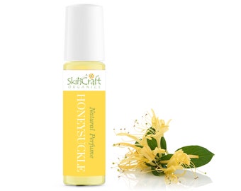 Natural Honeysuckle Perfume Oil - Organic Roll On Fragrance - Floral Scent Perfume Oil - Girlfriend, Mom Birthday Gift .35 oz / 10 mL