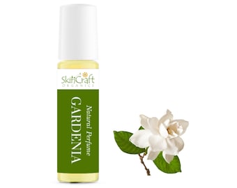 Natural Gardenia Perfume Oil in Roll On Bottle Made w/ Organic Gardenia Fragrance - Floral Scent Mother's Day Gift for Women  .35 oz / 10 ml