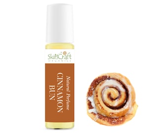Cinnamon Bun Perfume Oil in Roll On Bottle - Cinnamon Rolls Scent - Fall Bakery Scent for Birthday, Holiday Gift for Her .35 oz / 10 ml