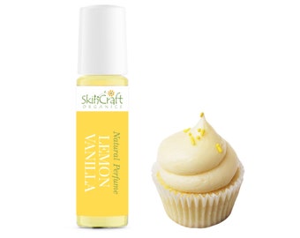 Lemon Vanilla Perfume Oil - Natural Perfume Oil Roll On - Lemon Cupcake Fragrance - Pound Cake Scent, Girlfriend, Mom Gift for Her, 10 mL