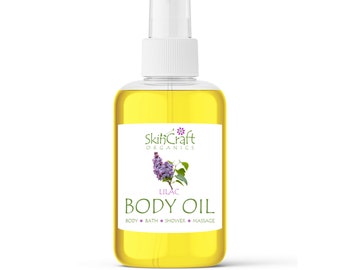 Lilac Body Oil Spray - Natural Lilac Fragrance Bath, Shower, & Massage Oil - Floral Scent Moisturizer Oil - Hair Oil - Spa Gift for Women