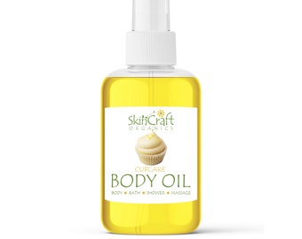 Lemon Vanilla Bath & Body Oil Spray - Natural Vanilla Lemon Cupcake Scent Body Moisturizer - Lemon Bars Bakery Scent Massage Oil - Hair Oil