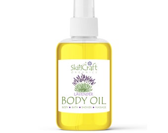 Lavender Body Oil Spray Moisturizer & Massage Oil - Natural Lavender Essential Oil Bath Oil - Natural Skincare for Sensitive, Oily, Dry Skin