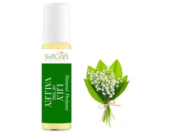 Aceite de Perfume Natural Lirio del Valle en Botella Roll On - Fragancia Floral Orgánica - Novia, Esposa, Regalo de Cumpleaños para Ella - 10 ml