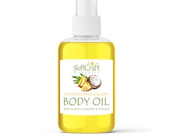 Pineapple Body Oil Spray - Natural Tropical Fruit Scented Bath, Shower, Hair & Massage Oil - Pina Colada Moisturizer - Spa Gift for Her