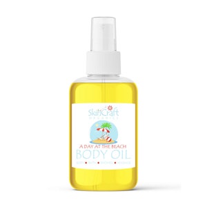 Beach Scent Body Oil Spray - Suntan Lotion Scented Moisturizing Bath, Massage, Hair Oil - Summer Sand & Sea Fragrance Gift for Women