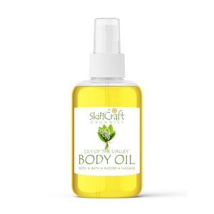 Huile pour le corps en vaporisateur de muguet - Huiles naturelles de bain, de douche et de massage au muguet - Soins de la peau naturels - Cadeau pour femme