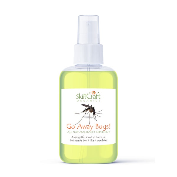 Organic Insect Repellent w/ Lemon Eucalyptus & Catnip - Go Away Bugs - Natural Bug Spray Alternative to Deet - Natural Mosquito Repellent