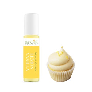 Lemon Vanilla Perfume Oil - Natural Perfume Oil Roll On - Lemon Cupcake Fragrance - Pound Cake Scent, Girlfriend, Mom Gift for Her, 10 mL