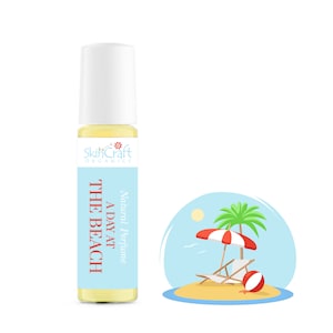 Beach Scent Perfume Oil - Suntan Lotion Scented Roll On Fragrance - Sand, Sun & Fun Perfume - Summer Birthday Gift for Her .35 oz / 10 mL