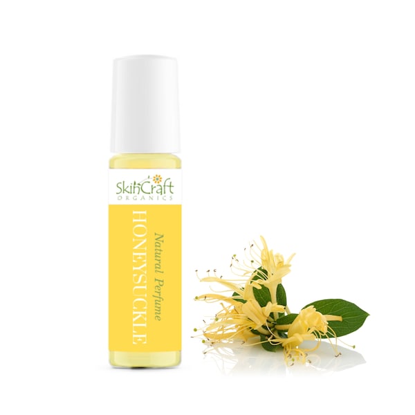 Natural Honeysuckle Perfume Oil - Organic Roll On Fragrance - Floral Scent Perfume Oil - Girlfriend, Mom Birthday Gift .35 oz / 10 mL