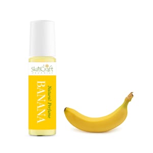 Natural Banana Perfume Oil - Sweet Fruity Scent Made w/ Organic Banana Fragrance - Birthday Gift for Her - .35 oz / 10 ml Roll On Bottle