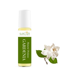 Natural Gardenia Perfume Oil in Roll On Bottle Made w/ Organic Gardenia Fragrance - Floral Scent Birthday, Gift for Women  .35 oz / 10 ml