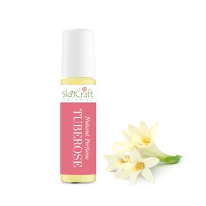 Natural Tuberose Perfume Oil - Floral Scent with Organic Fragrance - Tuberose Roll On Artisan Perfume Oil - Birthday Gift for Her - 10 mL