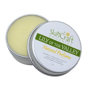 Organic Lily of the Valley Solid Perfume - Natural Lily of the Valley Solid Fragrance - Floral Perfume Gift for Mom, Wife, Girlfriend .5 oz