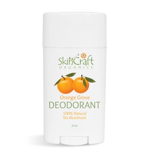 Orange Natural Deodorant Stick - Full Size Handmade Aluminum Free, Baking Soda Free - Organic Deodorant w/ Essential Oil - 2.5 oz