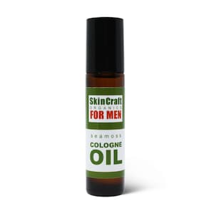 Natural Cologne Oil for Men - Seamoss Scent Men's Roll On Natural Fragrance - Citrus, Oakmoss, Salty Sea - Vegan Gift for Him - 10 mL