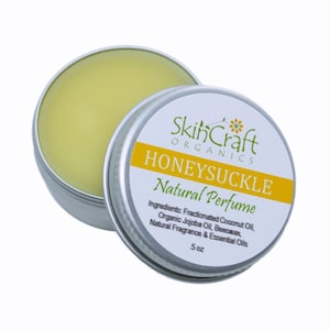 Honeysuckle Perfume - Solid Perfume -  Natural Honeysuckle Scent - Honeysuckle Fragrance Birthday Gift for Girlfriend, Mom, Wife - .5 oz Tin