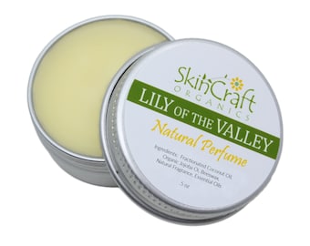 Perfume sólido orgánico de lirio de los valles - Fragancia sólida de lirio de los valles natural - Perfume floral para mujer - Regalo navideño - 0.5 oz