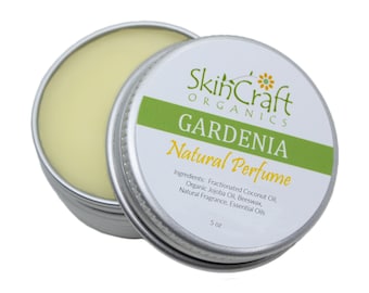 Gardenia Perfume - Solid Perfume -  Natural Gardenia Perfume - Floral Scent Fragrance - Birthday, Girlfriend,  Wife Gift - .5 oz Tin
