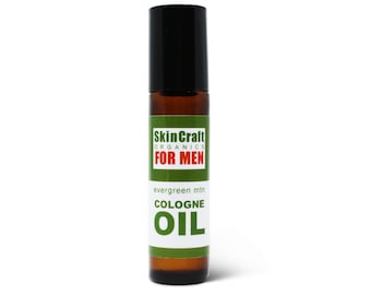 Natural Cologne Oil for Men - Evergreen Men's Roll On Natural Fragrance - Woodsy Cedar, Pine. Balsam Scent - Valentine Gift for Him - 10 mL